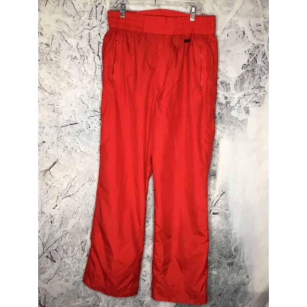 Ossi Skiwear Men's Size L Red Nylon Pockets Winter Ski Snowboard WP 299‎ Pants